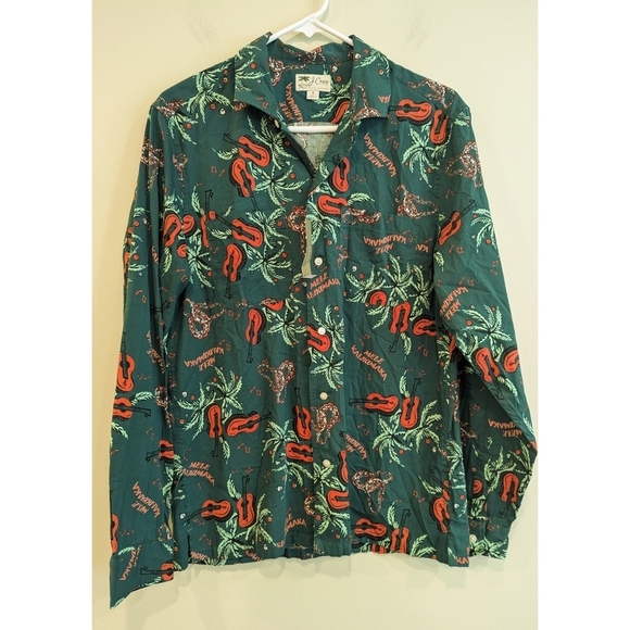 🆕 J. Crew Christmas Mele Kakikimaka Long Sleeve Button Down Shirt Size Small - Picture 1 of 6